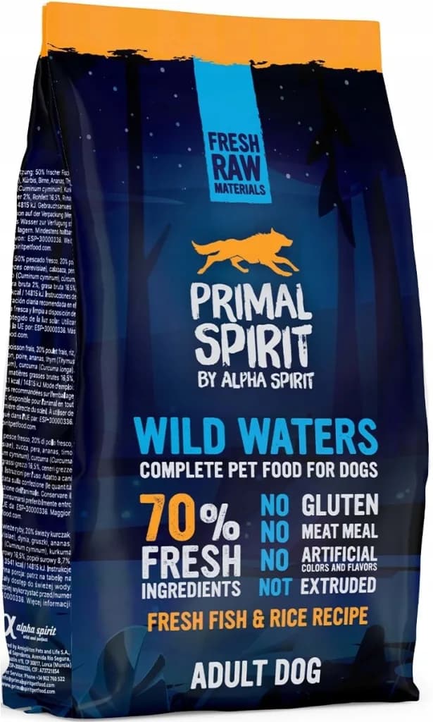 Primal Spirit 70% Wild Waters sucha karma dla dorosłych psów 1 kg