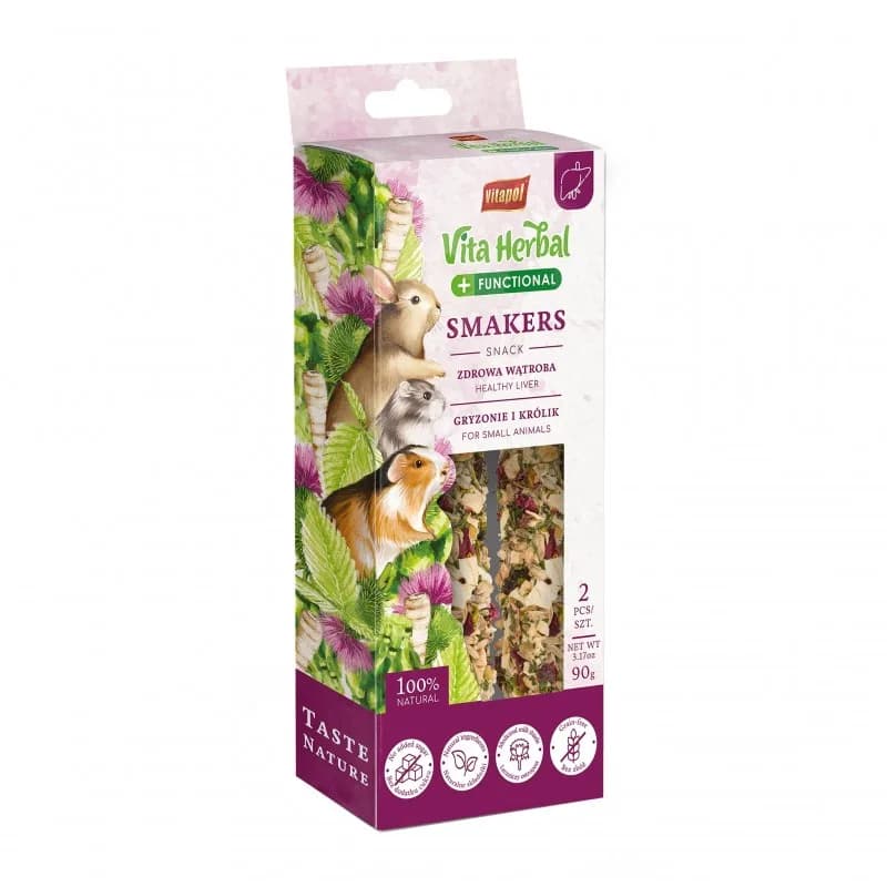 Vitapol Vita Herbal Functional Smakers dla gryzoni i przysmak Królika dla zdrowej wątroby 2 szt. 90 g