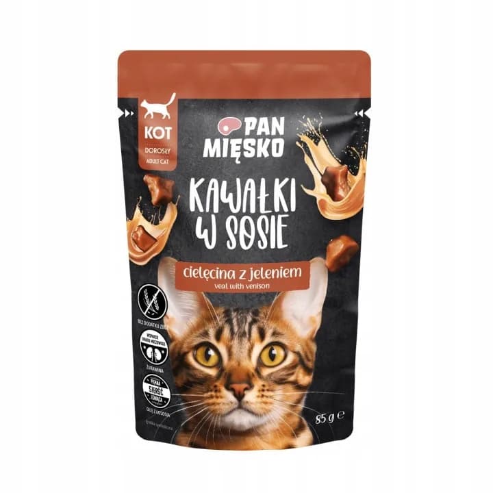 Pan Mięsko karma mokra dla kota cielęcina z jeleniem 85 g