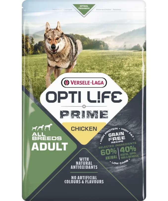 Versele-Laga Opti Life Prime Adult Chicken karma sucha z kurczakiem dla dorosłych psów wszystkich ras – 2,5 kg