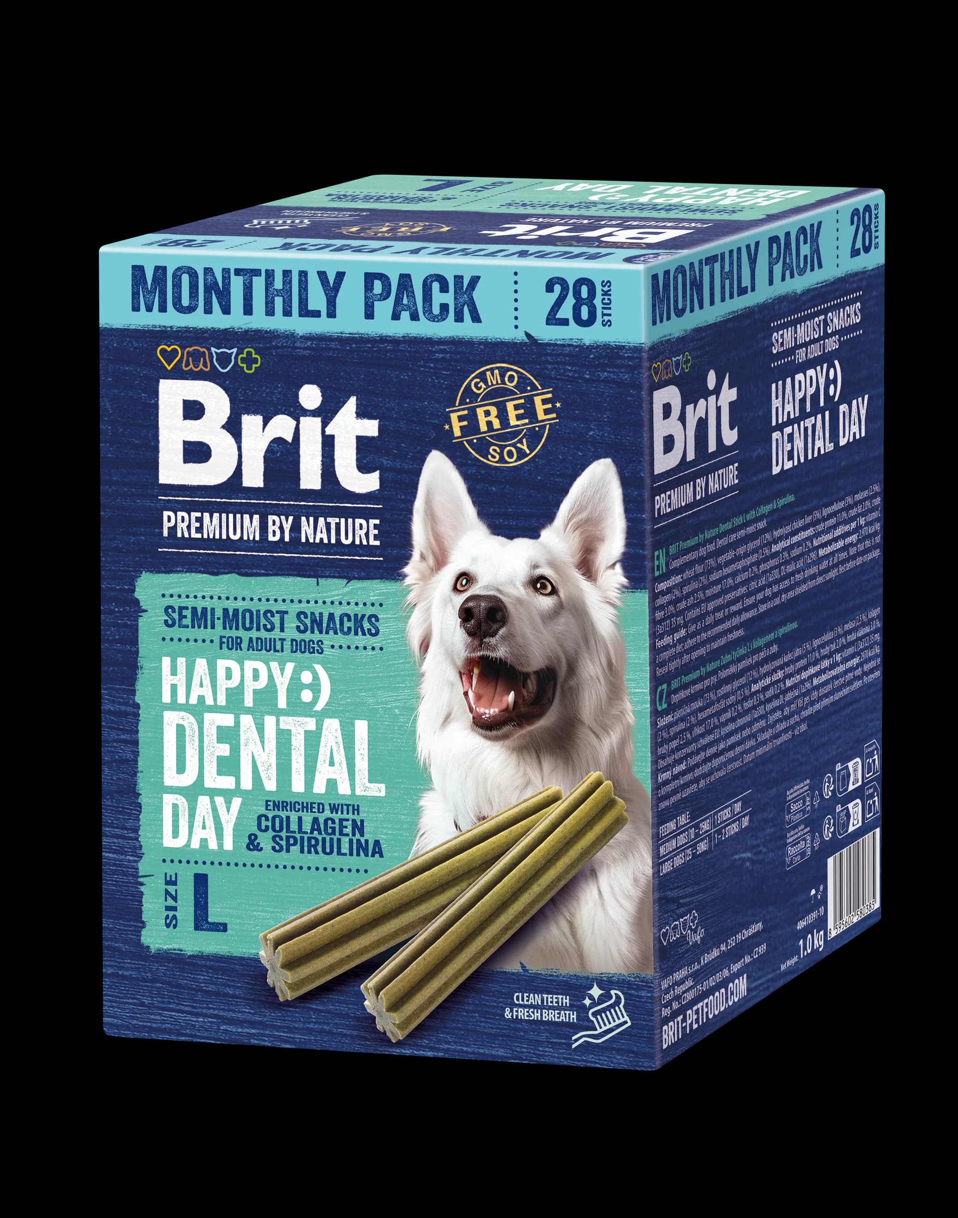 Brit Premium by Nature Semi-moist Snacks Dental Stick with Collagen & Spirulina MultiPack 28 szt.