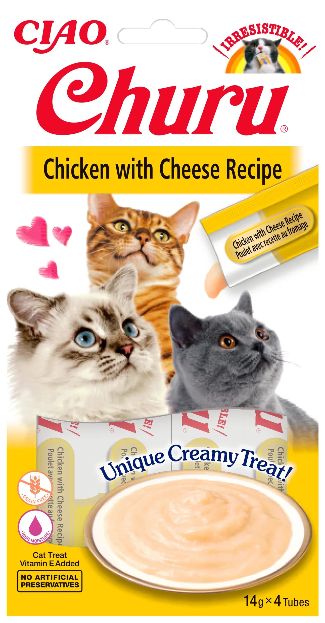 INABA Cat Churu przysmak dla kotów Chicken With Cheese 4 × 14 g