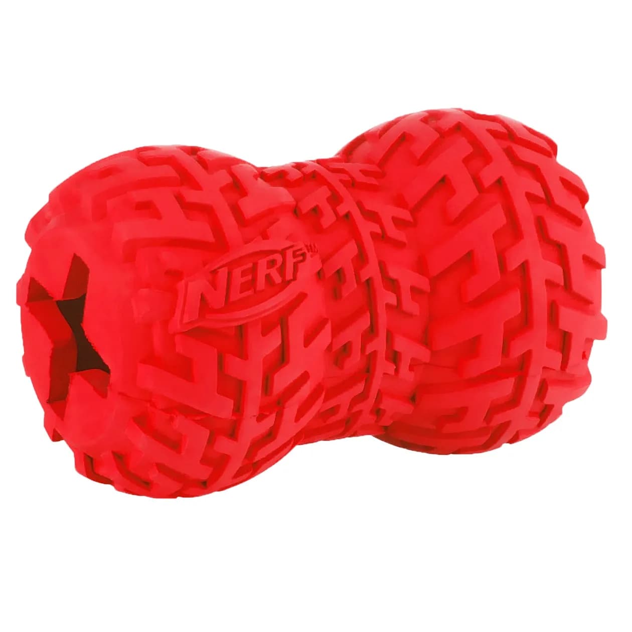 NERF gumowa bombka z bieżnikiem dla psa czerwona/niebieska L
