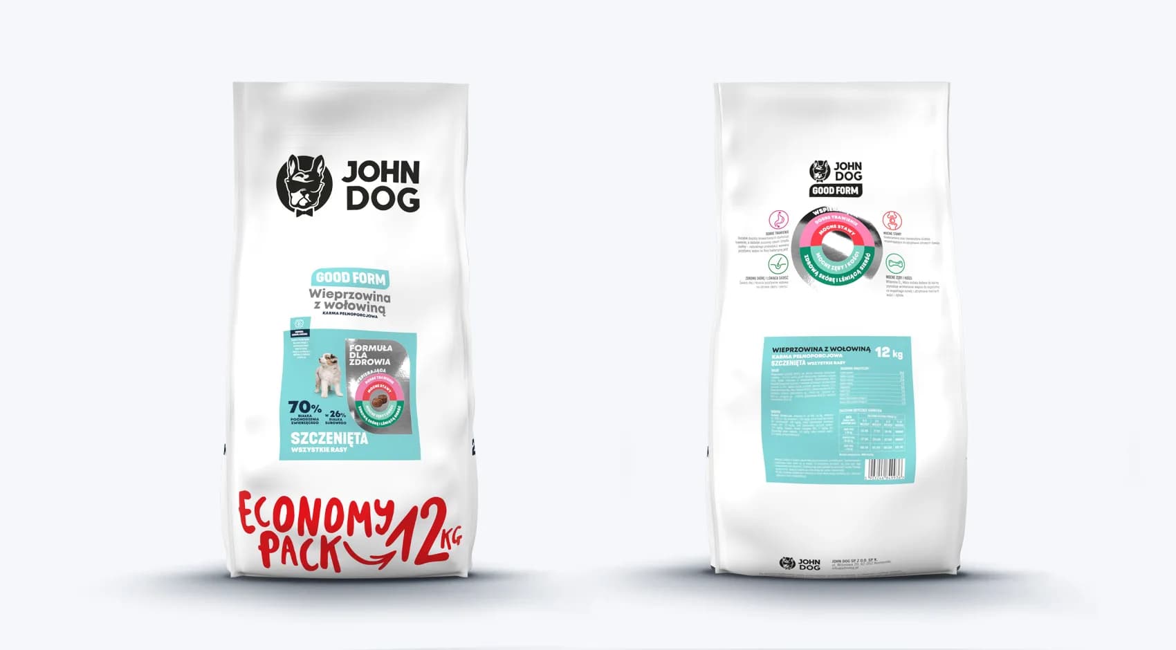 John Dog Good Form Wieprzowina z wołowiną dla szczeniąt – 120 g