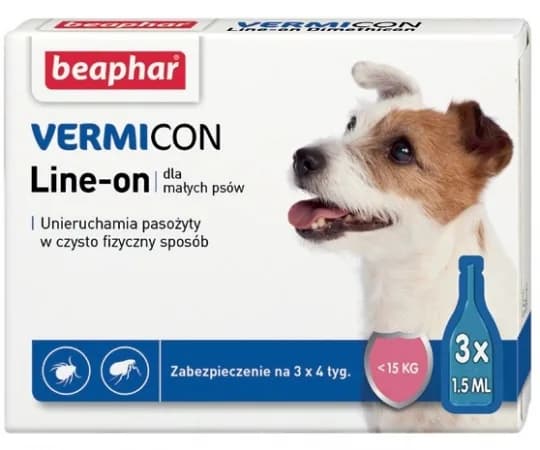 Beaphar Krople przeciwko pasożytom VERMIcon dla małych psów < 15 kg