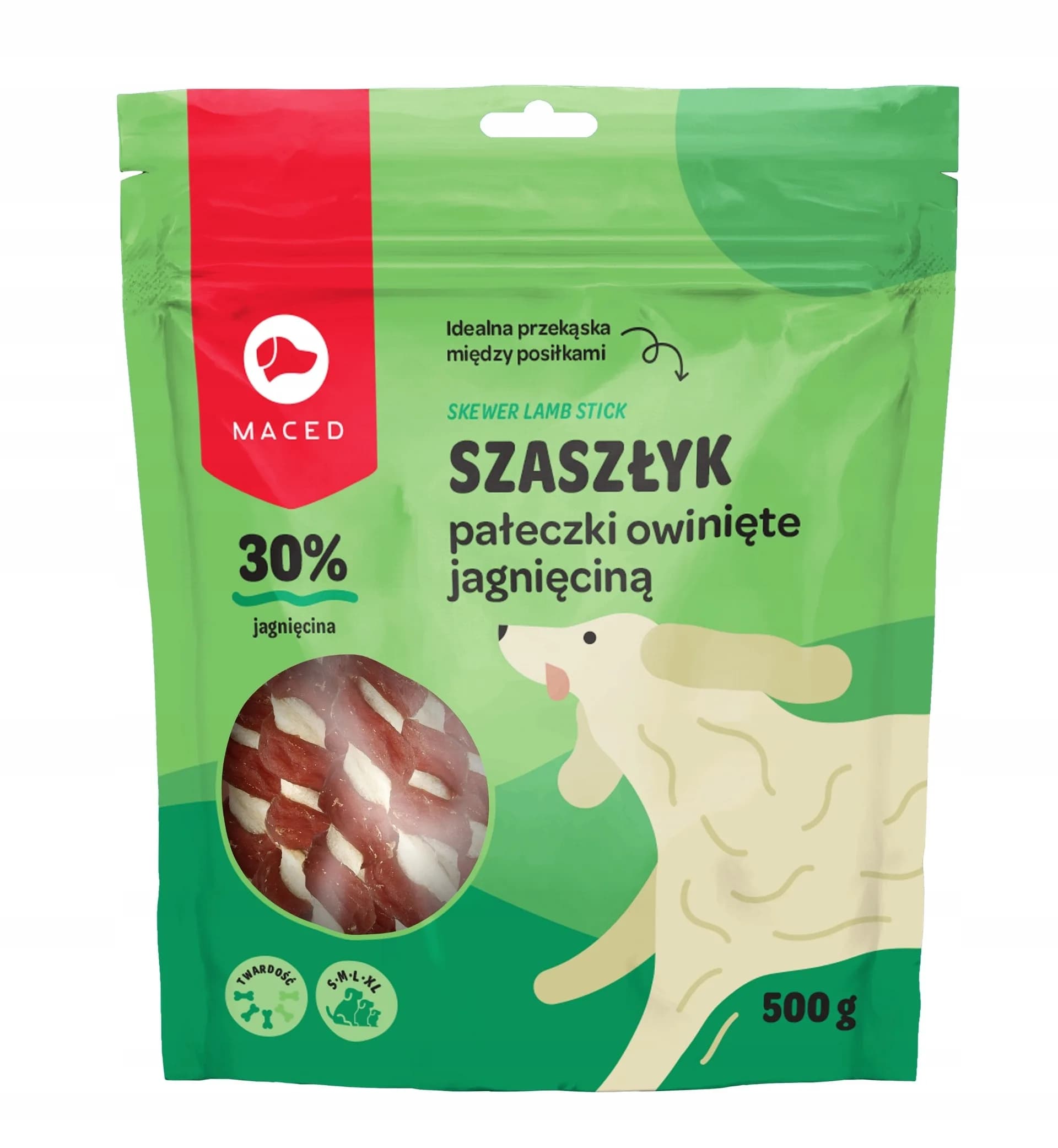 Maced Przysmaki dla psów Smaczki Pałeczki Wołowe z Jagnięciną Smakołyk 500 g