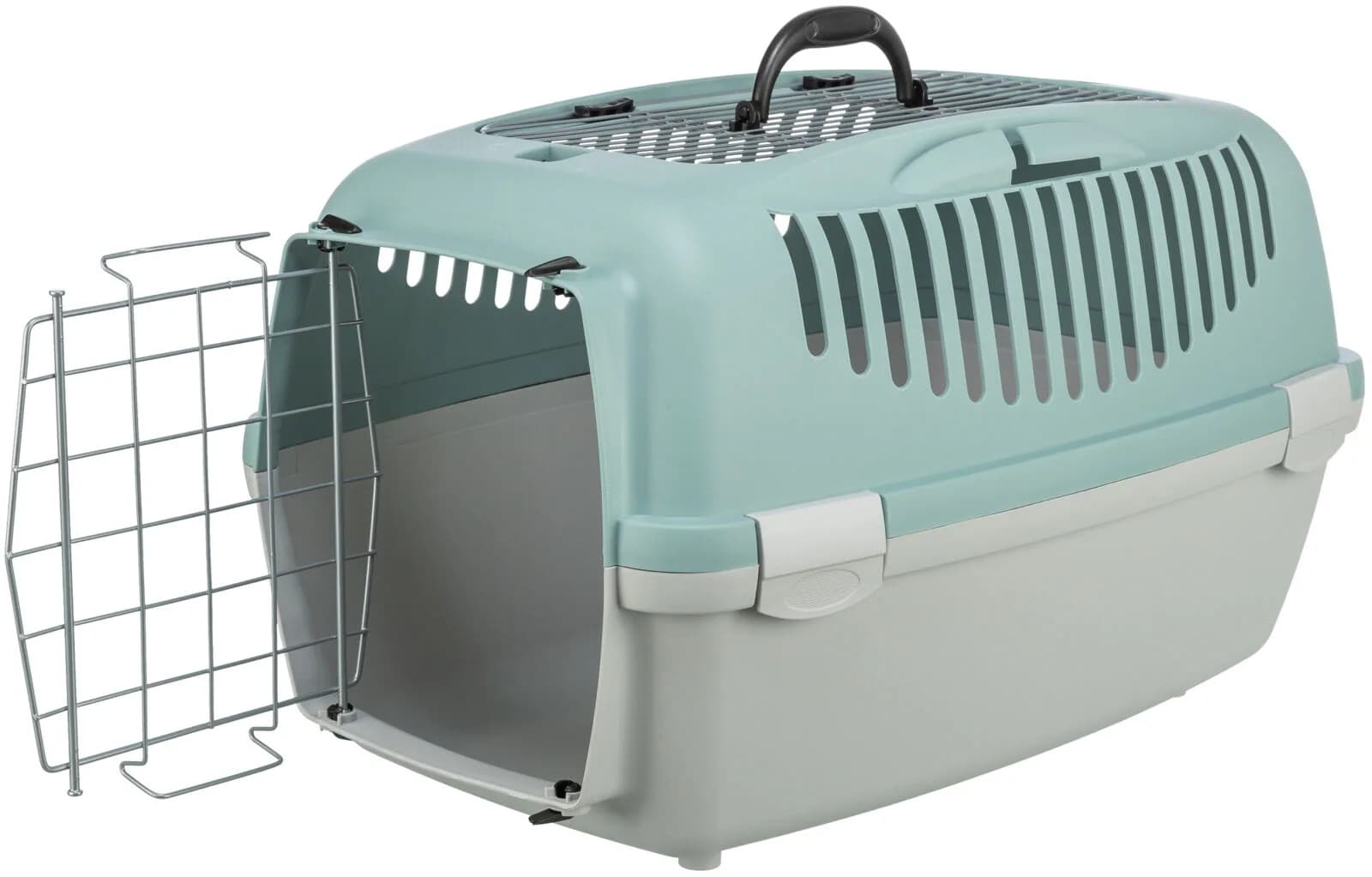 Trixie Capri 3 Open Top, transporter, dla psa, jasnoszary/szałwiowy, S 40 x 38 x 61 cm