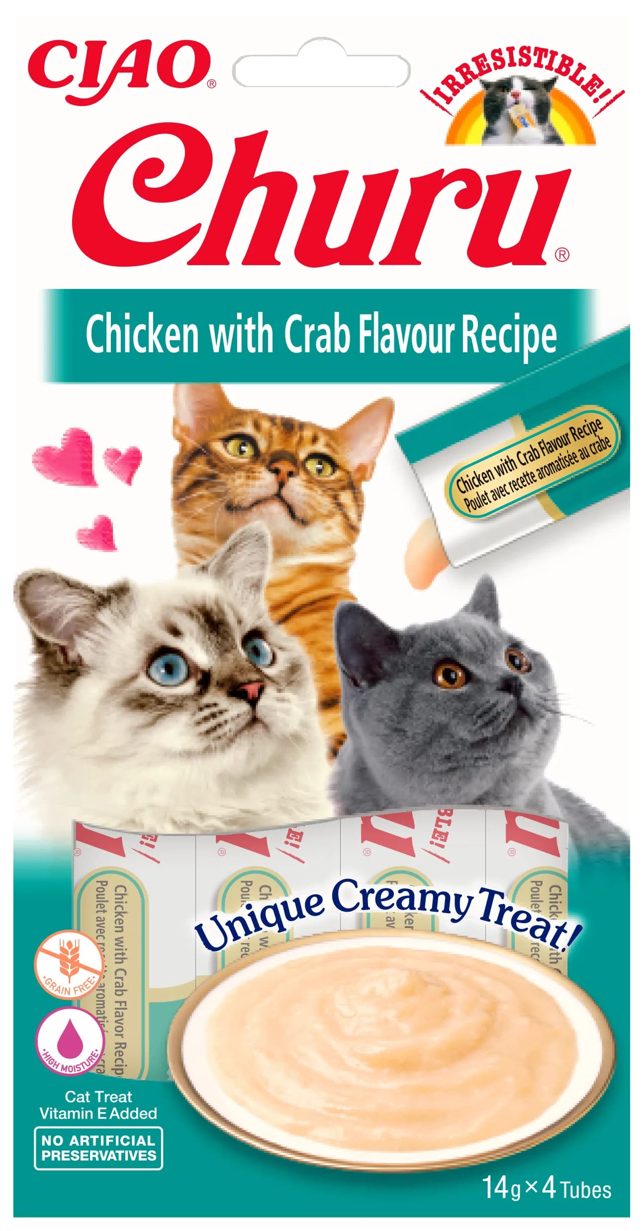 INABA Cat Churu przysmak dla kotów Chicken With Crab 4 × 14 g 56 g