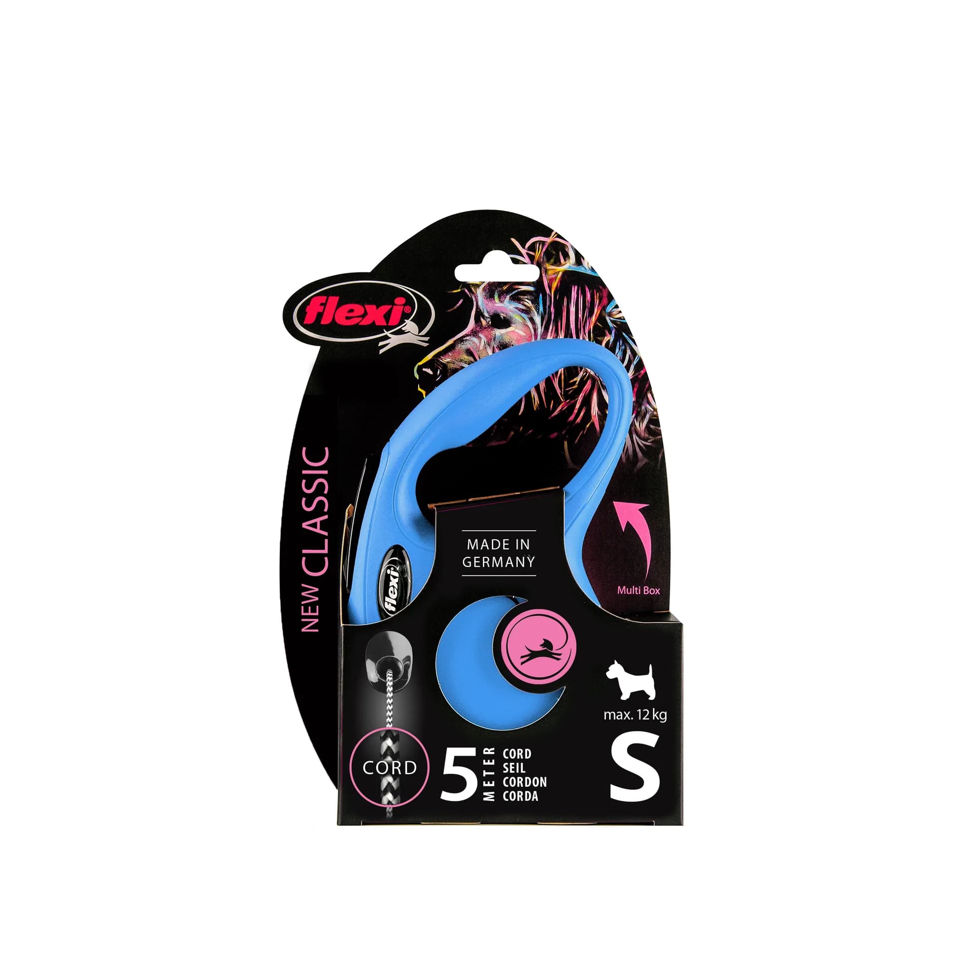 Flexi New Classic smycz automatyczna sznurkowa dla psa – S 5 m/12 kg