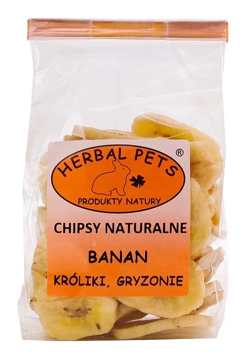 Herbal Pets Chipsy naturalne banan karma dla gryzoni 75 g