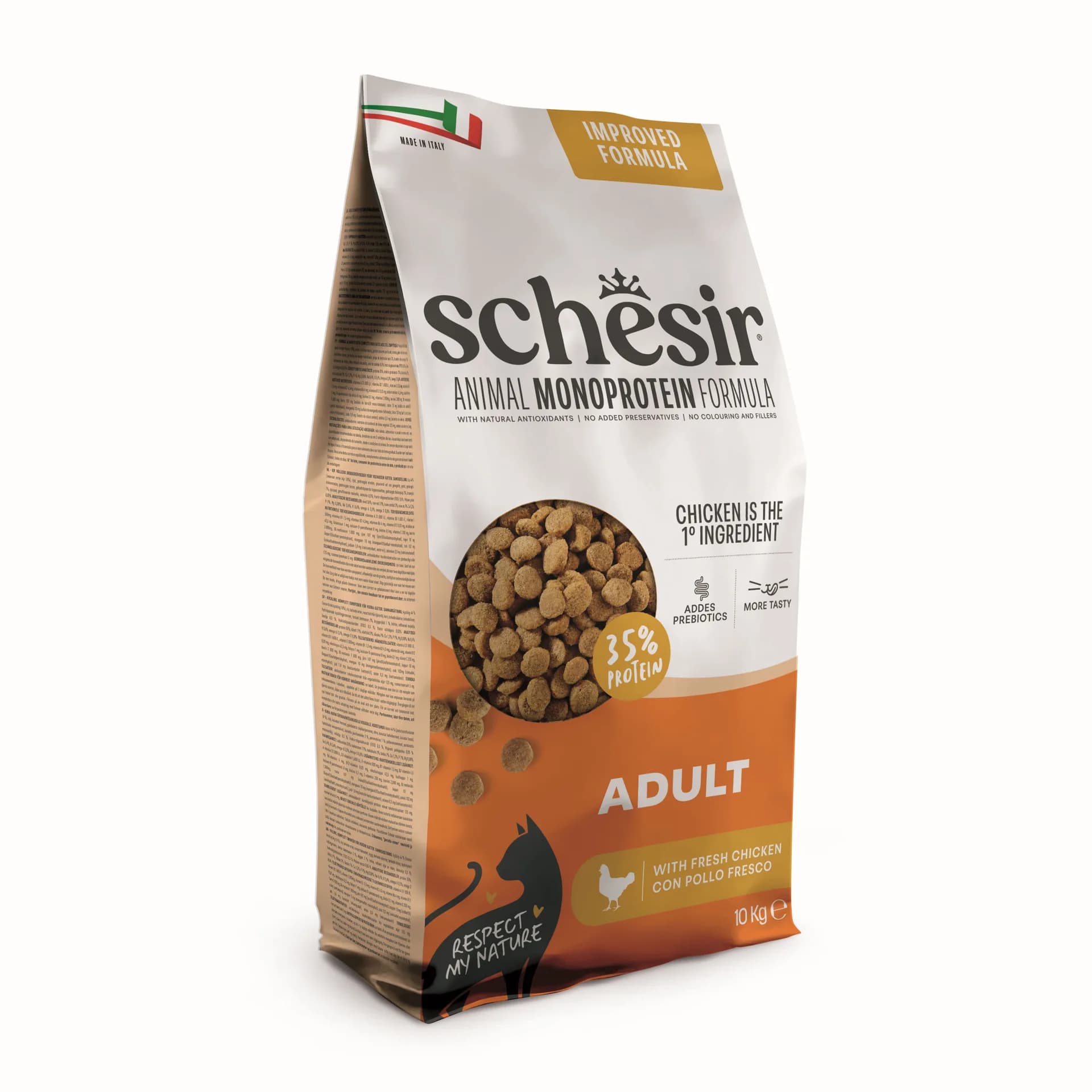 Schesir Animal Monoprotein Formula karma sucha dla dorosłego kota kurczak – 10 kg