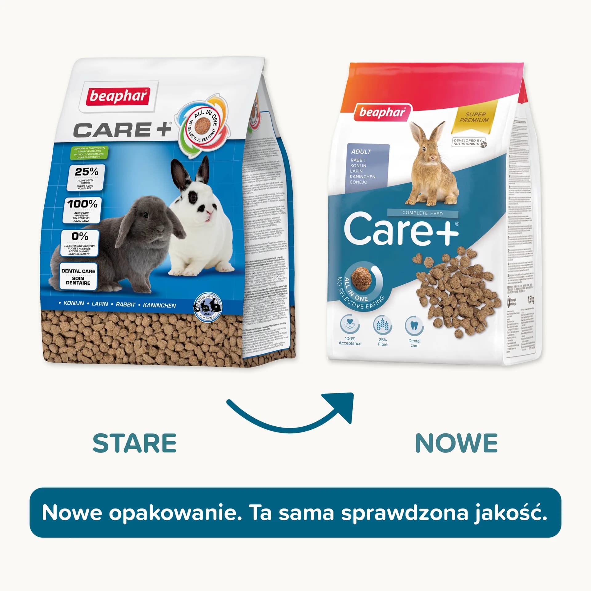 Beaphar Care+ Rabbit Adult pełnoporcjowa karma dla królika – 700 g