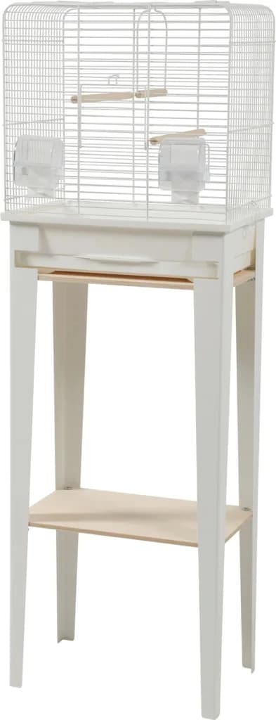 Zolux Klatka dla ptaków ze stojakiem Chic Loft – biały, 113x38x24,5 cm