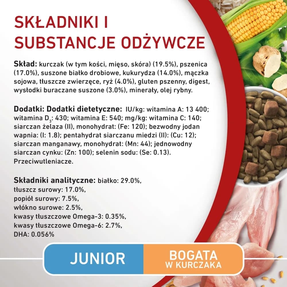 Purina ONE Junior Medium/Maxi Karma dla szczeniąt bogata w kurczaka z ryżem – 7 kg
