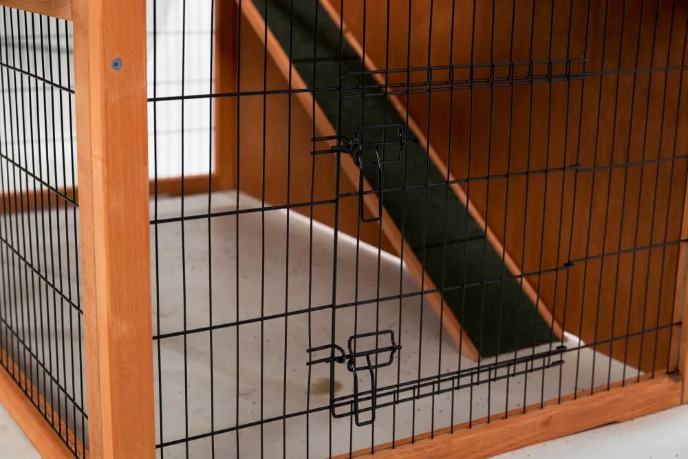 Trixie klatka dla królika drewniana dwu piętrowa brązowy