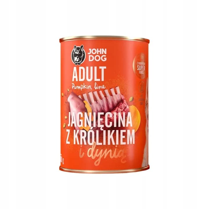 John Dog Pumpkin Line Jagnięcina z królikiem i dynią karma mokra dla dorosłych psów