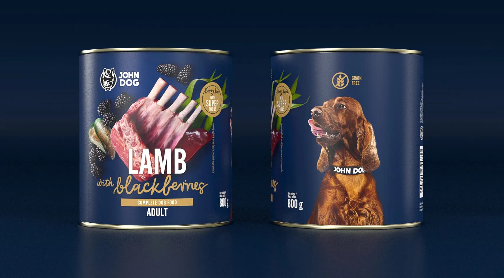 John Dog Berry Adult karma dla psa z jagnięciną i jeżynami – 800 g