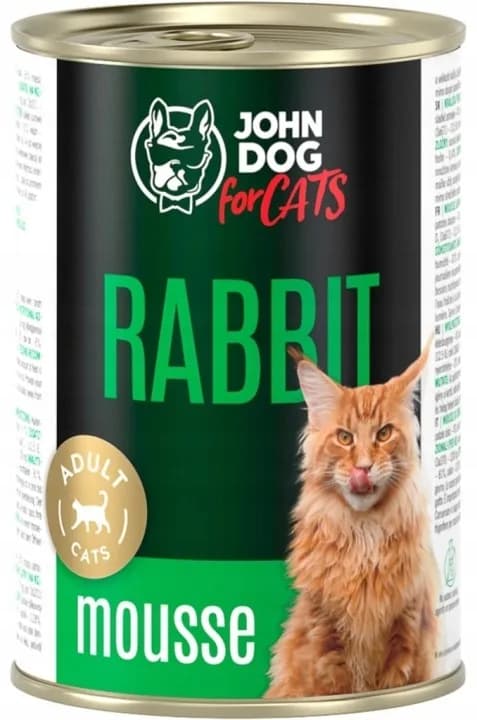 John Dog for Cats Karma mokra Jd for Cats Dorosły królik mus puszka