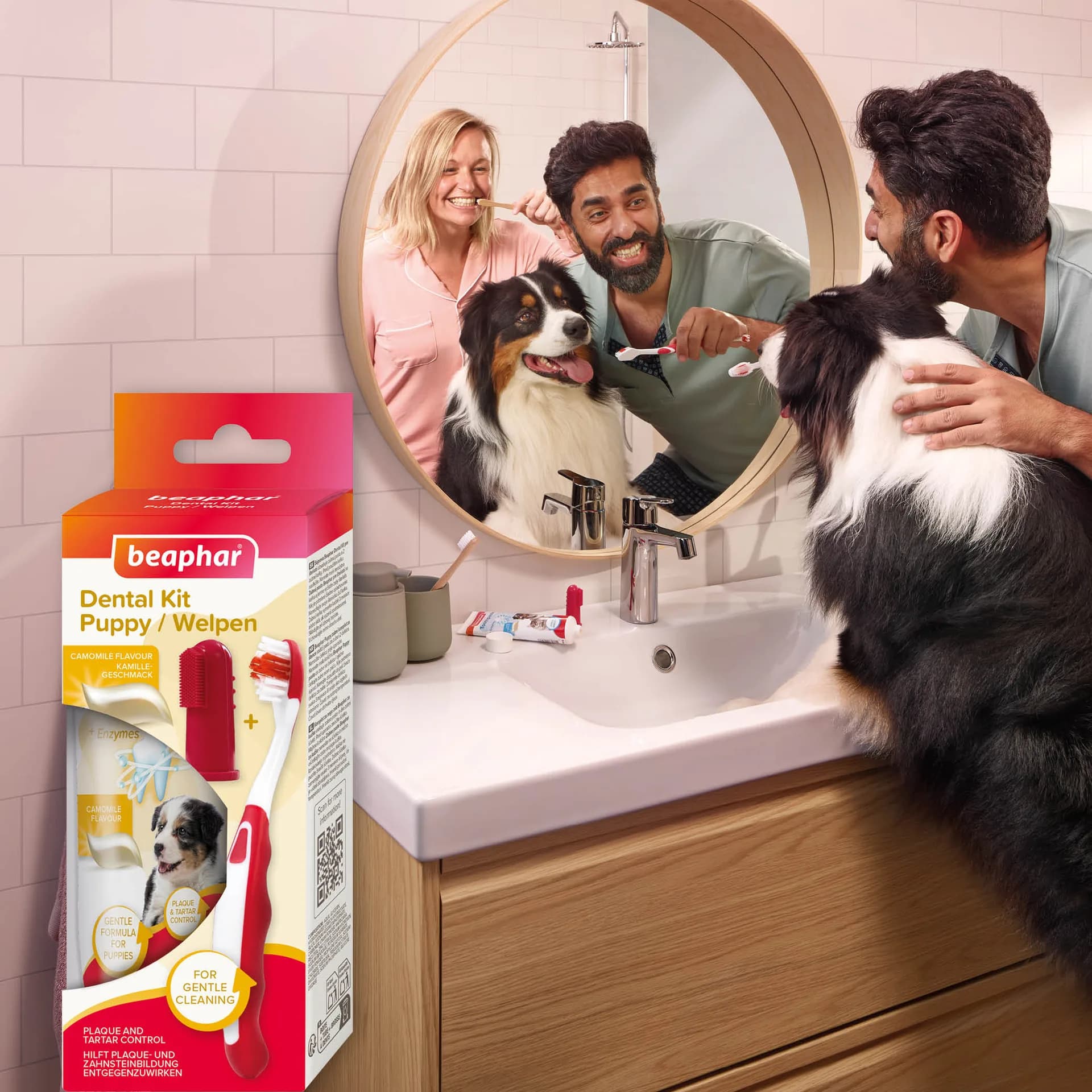 Beaphar Puppy Dental Kit zestaw szczoteczki dla szczeniąt i naparstkowa + pasta do zębów
