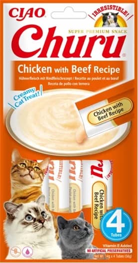 INABA Cat Churu Chicken With Beef przysmak dla kotów 4 × 14 g