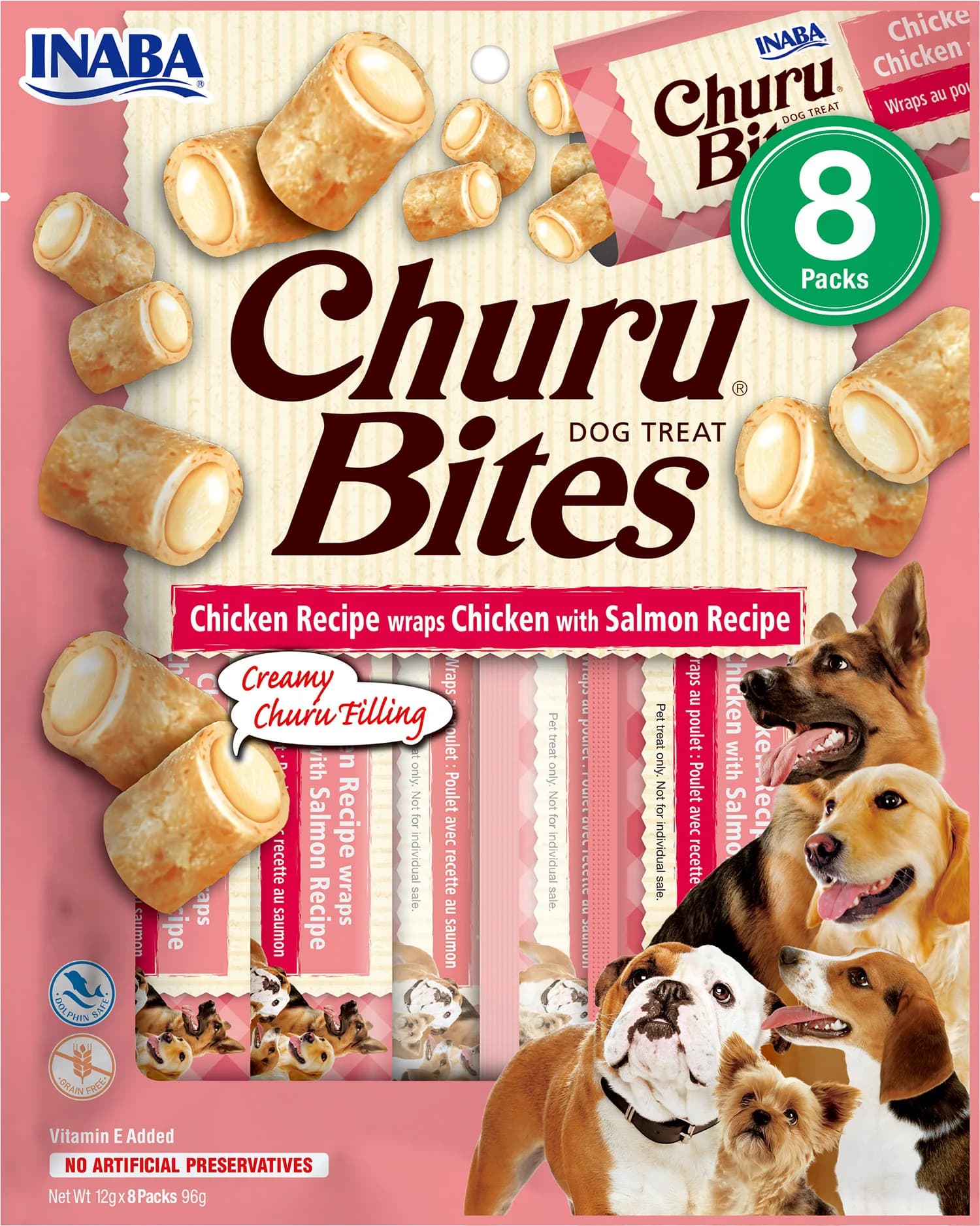 INABA Dog Churu Bite Chicken WR. Chick&Salmon przysmak dla psów 8 x 12 g