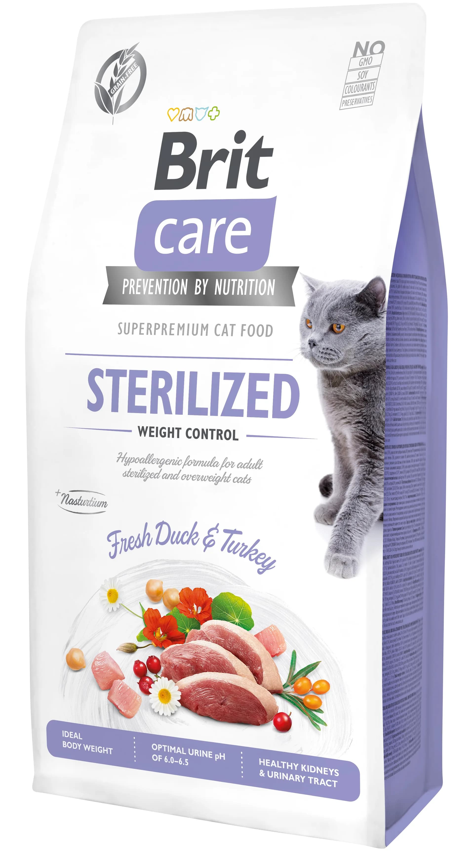 Brit Care Cat Grain Free Sterilized Weight Control Fresh Duck & Turkey sucha karma dla kota z kaczką – 7 kg