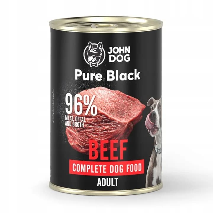 John Dog Pure Black karma mokra dla dorosłych psów z wołowiną – 400 g