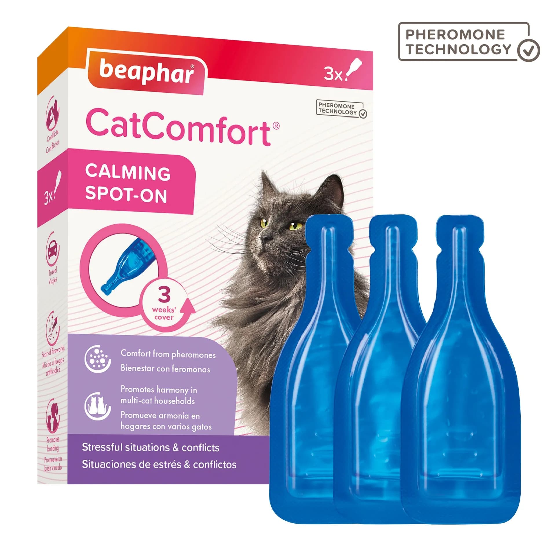 Beaphar CatComfort Calming Spot-on krople uspokajające z zawartością feromonów dla kotów