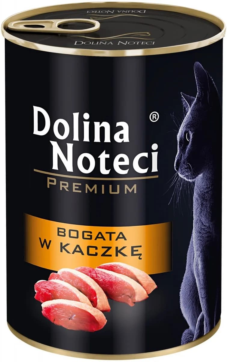 Dolina Noteci Premium kot puszka Bogata w kaczkę dla kota – 185 g