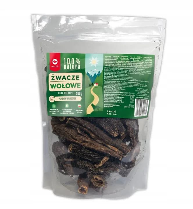 Maced Przysmak dla psa Żwacze Wołowe na Apetyt 100% Natura Smakołyki – 500 g