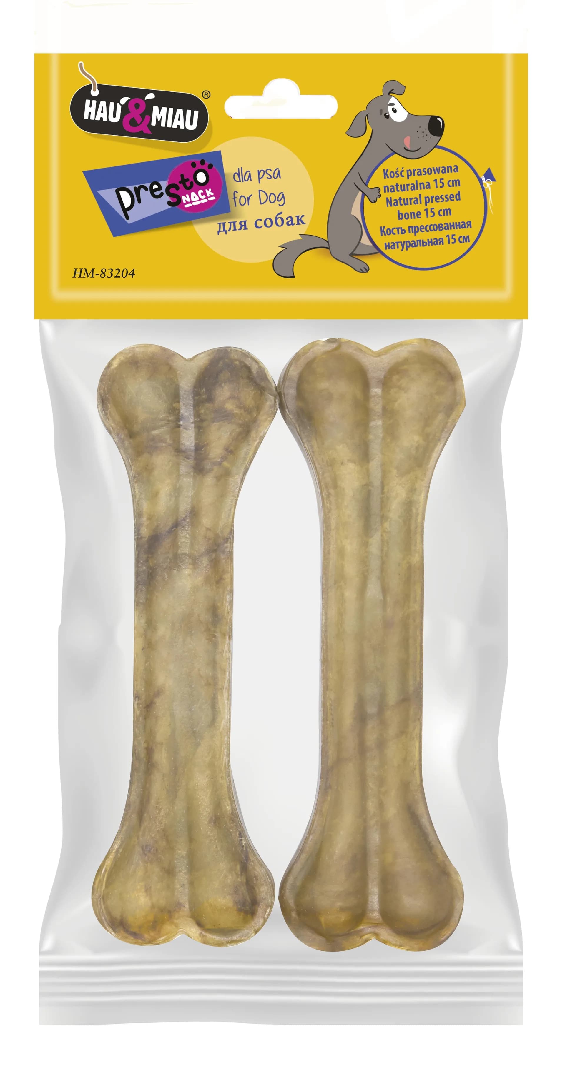 Hau&Miau Kość prasowana naturalna dla psa – 5 cm / 5 cm