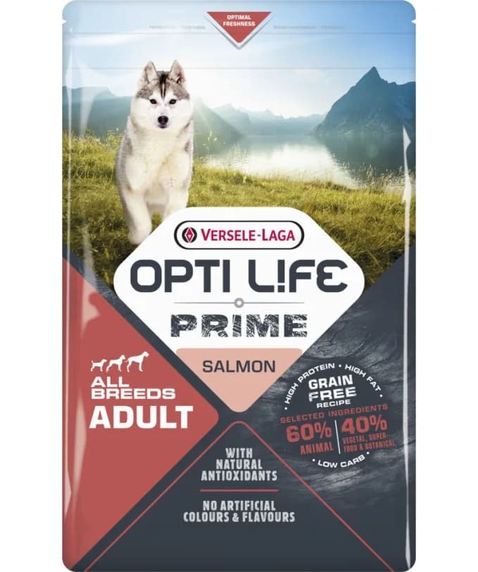 Versele-Laga Opti Life Prime Adult Salmon karma bezzbożowa dla dorosłych psów z łososiem