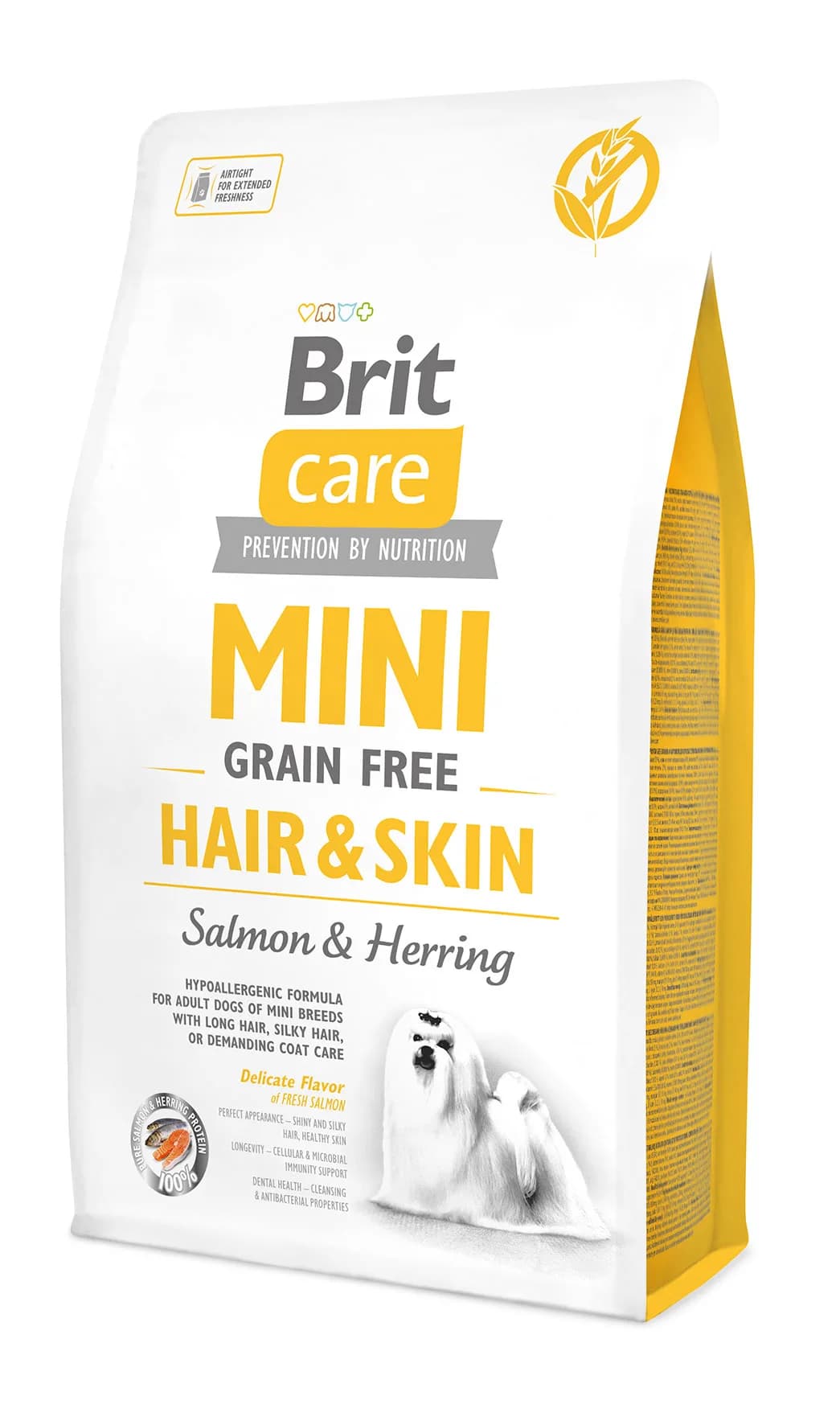 Brit Care Dog Mini Grain Free Hair & Skin Salmon & Herring sucha karma dla psów małych ras z łososiem i śledziem – 2 kg