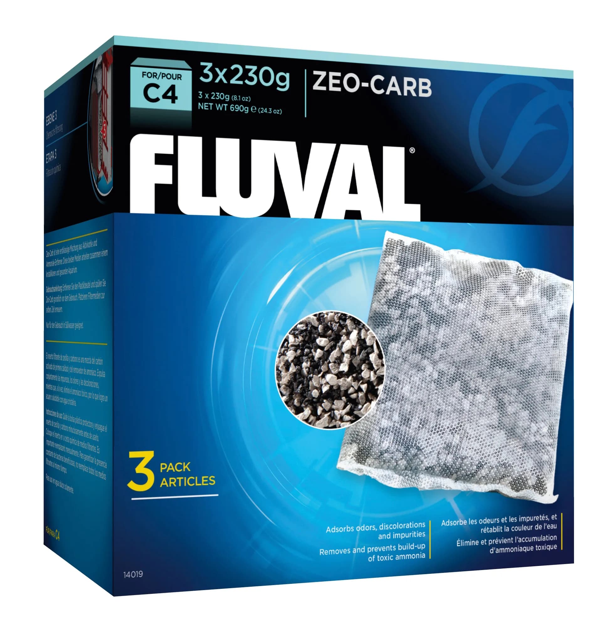 Fluval Zeo Carb wkład filtracyjny do filtrów C2 C3 i C4 3 szt. – Fluval C4