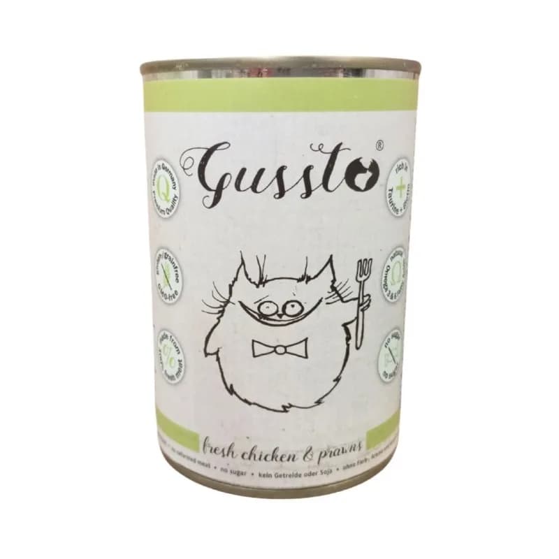 Gussto Cat karma dla kota puszka Fresh Chicken and Prawns – 400 g