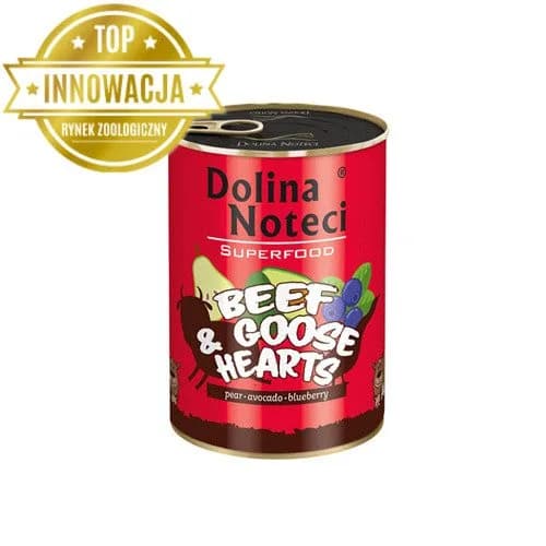 Dolina Noteci Superfood Wołowina z Sercami Gęsi dla psa