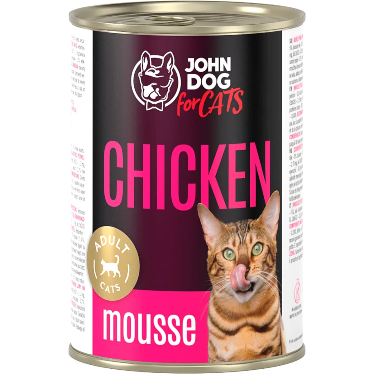 John Dog for Cats Monobiałkowa karma mokra dla kota Kurczak Mus – 400 g
