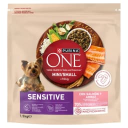 Purina ONE Mini/Small Sensitive karma sucha bogata w łososia z ryżem dla dorosłych psów małych ras 1,5 kg