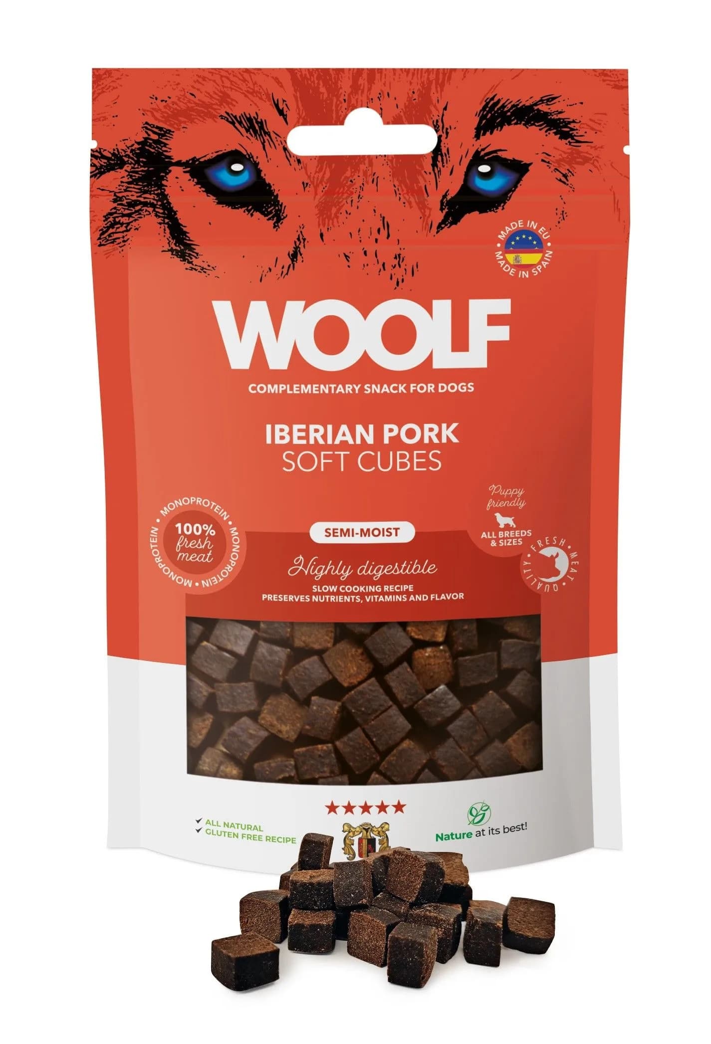 Woolf Soft Cubes Iberian Pork Monoprotein 100 g