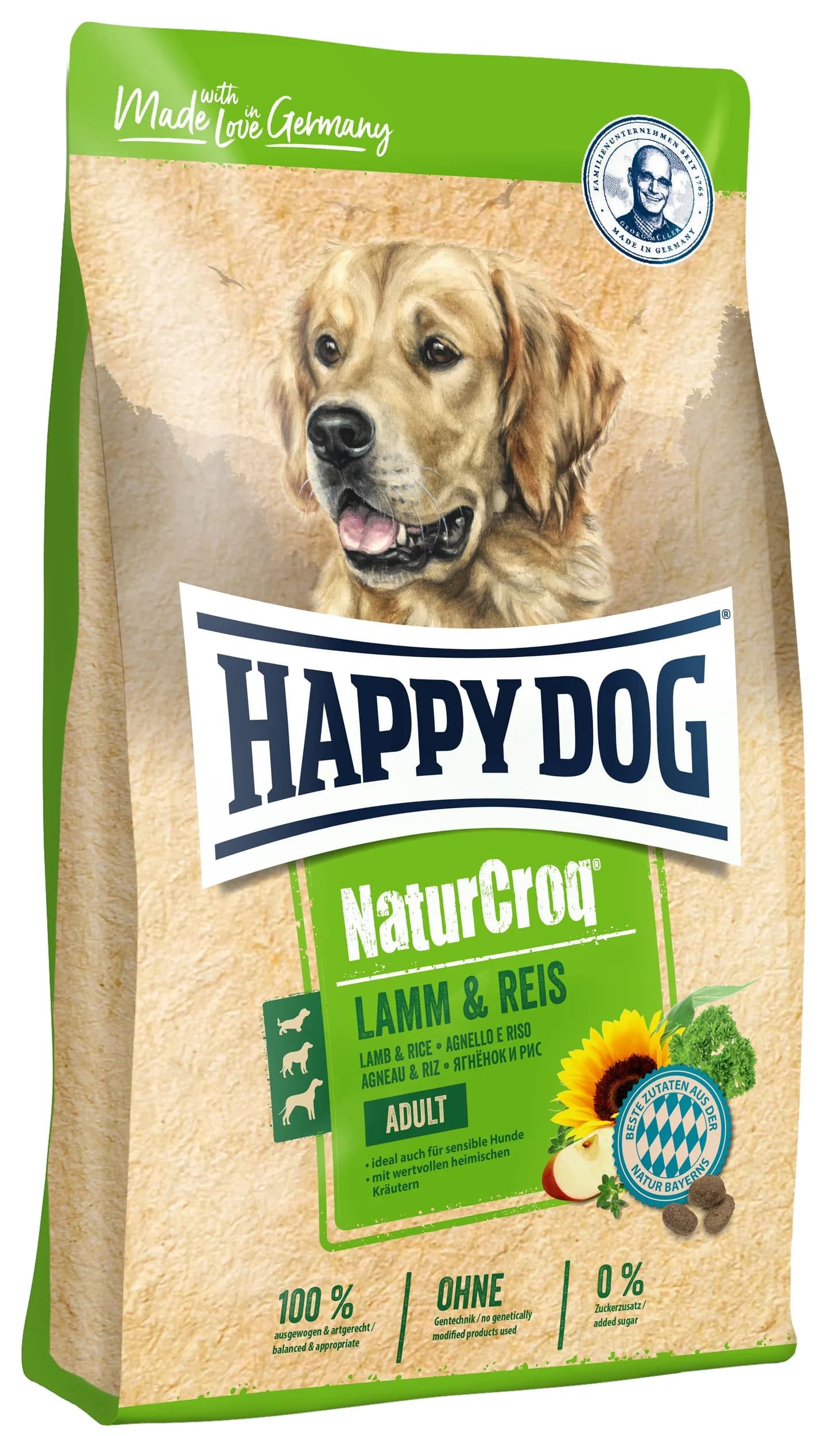 Happy Dog NaturCroq Lamb & Rice karma sucha z jagnięciną i ryżem dla dorosłych psów wszystkich ras – 4 kg