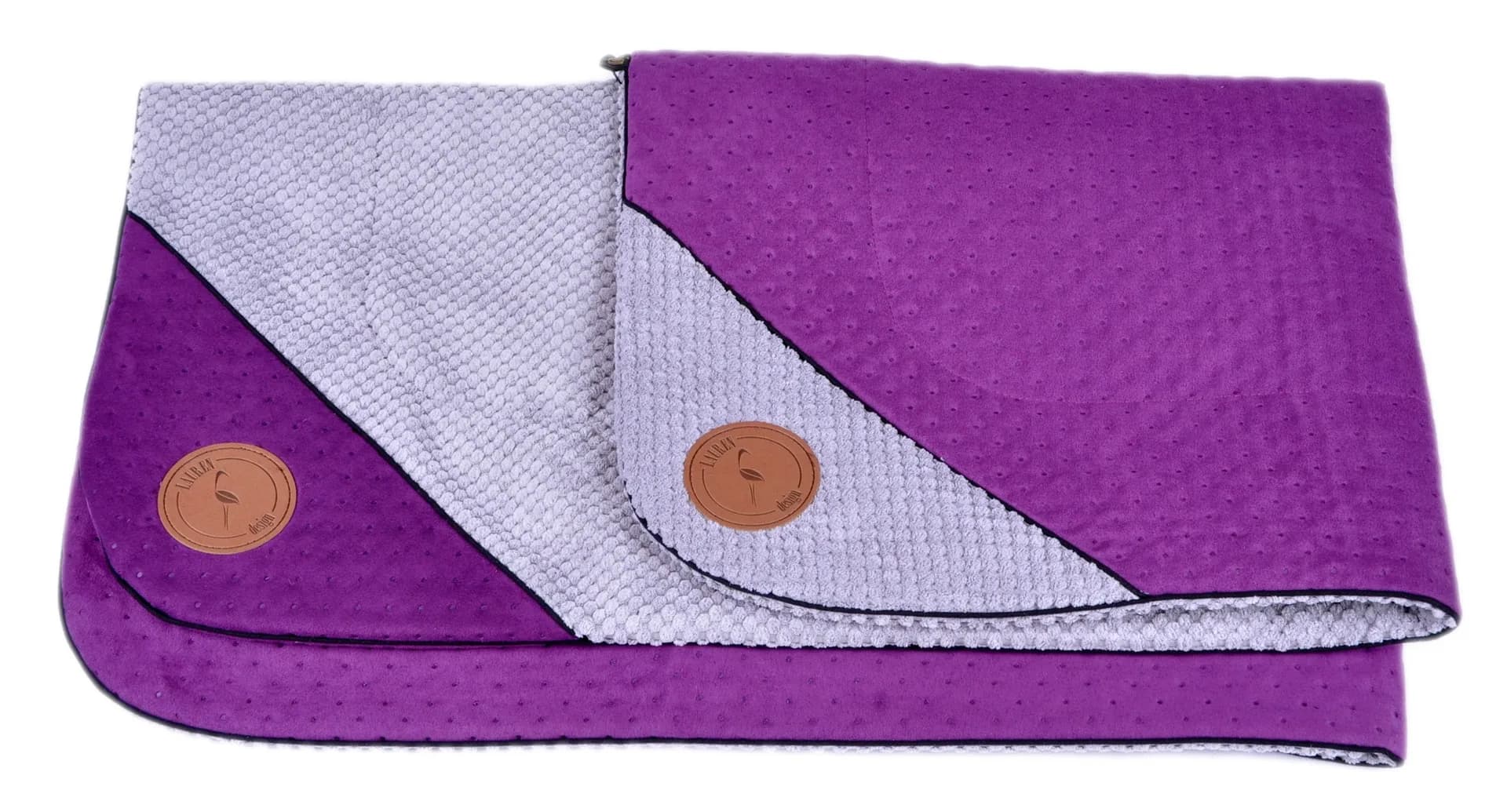 Lauren Design Narzuta/kocyk pikowany Dante fioletowy 100 x 70 cm