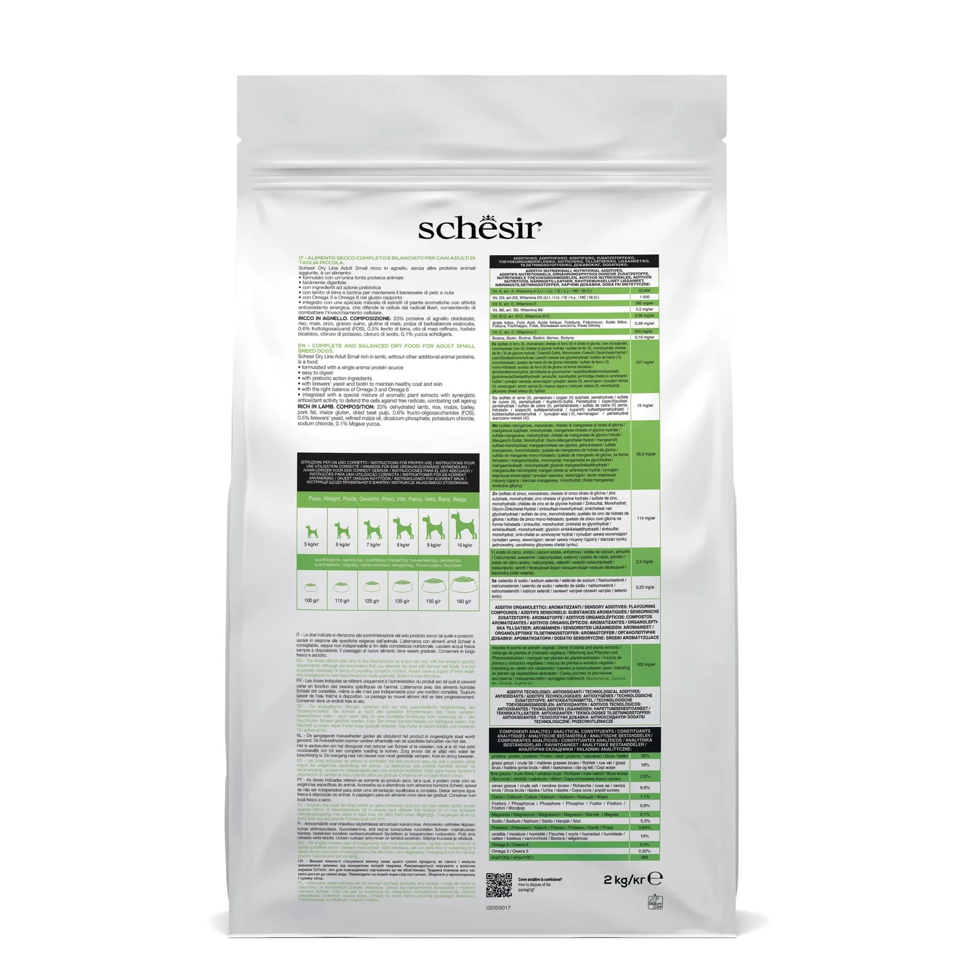 Schesir Original Small Adult with Lamb karma sucha z jagnięciną dla dorosłych psów małych ras – 2 kg