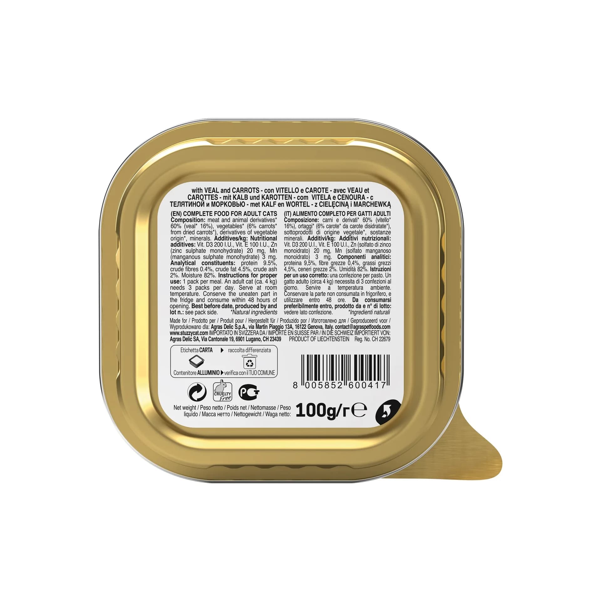 Stuzzy Pate karma mokra dla kota o smaku cielęciny z marchewką 100 g