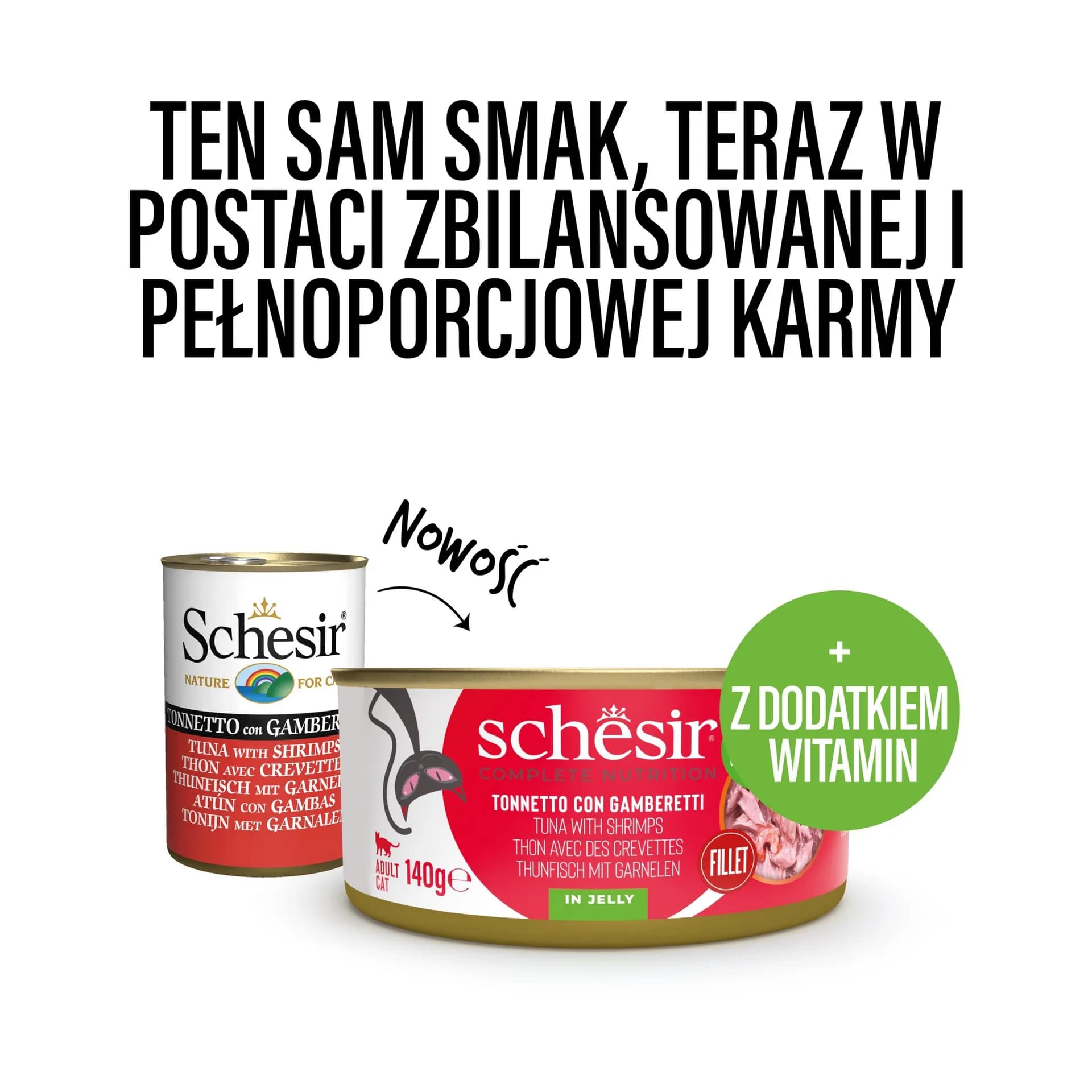 Schesir Mokra karma dla kota tuńczyk z krewetkami w galarecie – 140 g