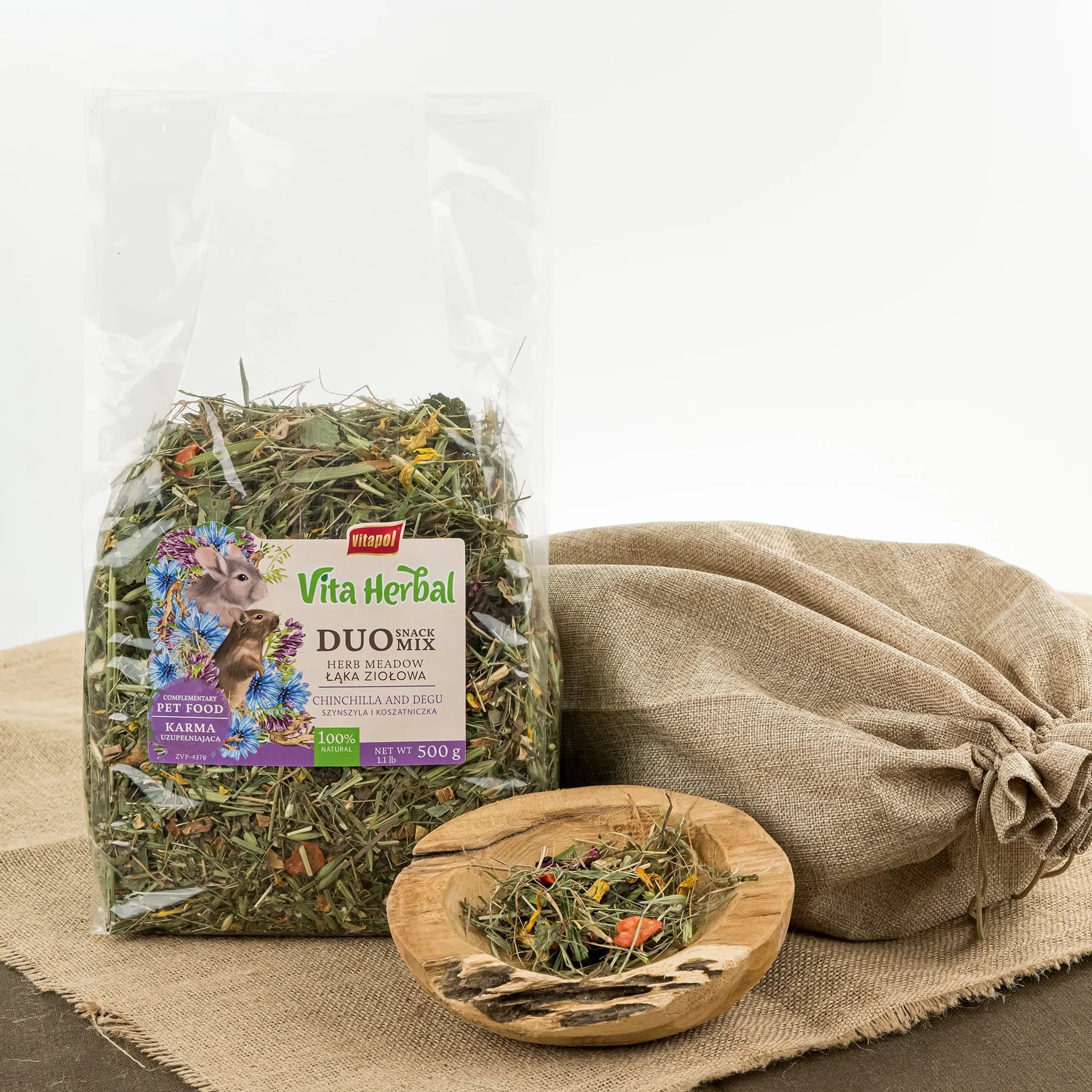 Vitapol Vita Herbal Duo Snack mix łąka ziołowa dla szynszyli i koszatniczki 500 g
