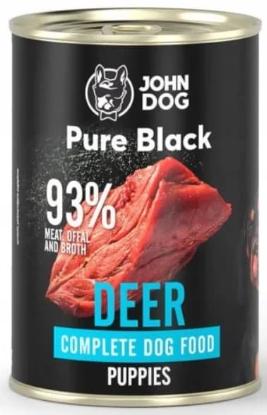 John Dog Pure Black Junior karma mokra dla szczeniąt jeleń – 400 g