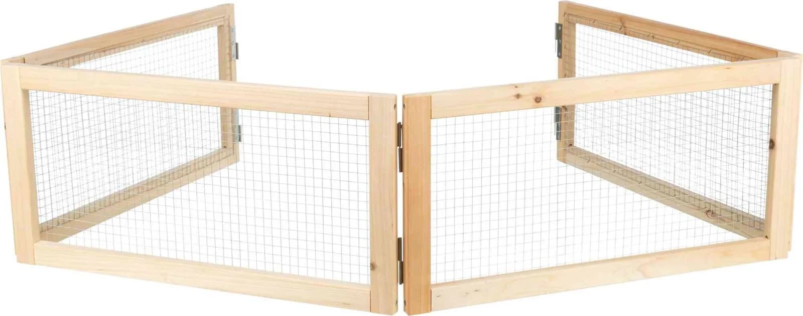 Trixie Wybieg domowy drewniano-metalowy dla świnki morskiej – 4 × elementy: 60 × 30 cm