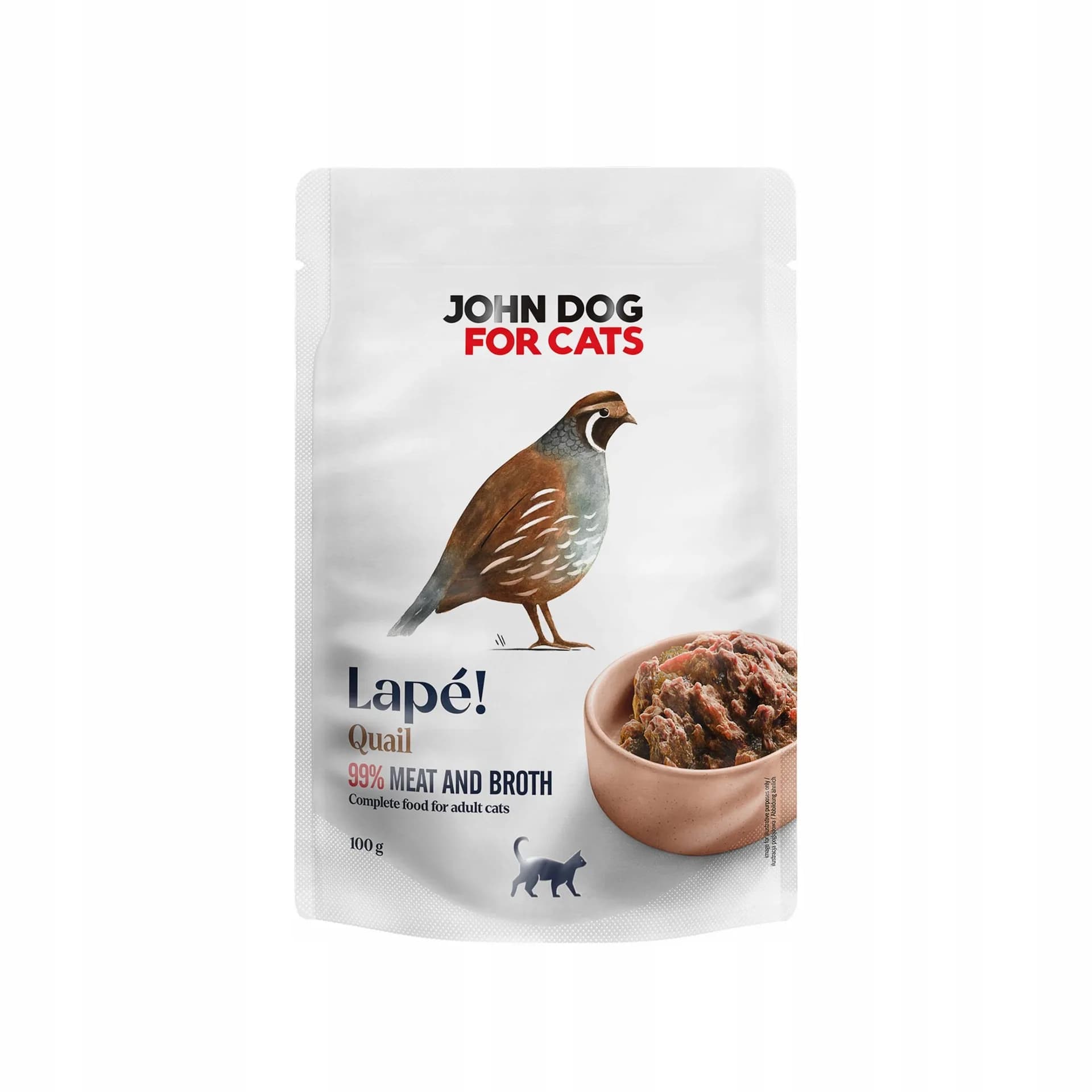 John Dog for Cats Monobiałkowa karma mokra dla kota Przepiórka Lapé 100 g