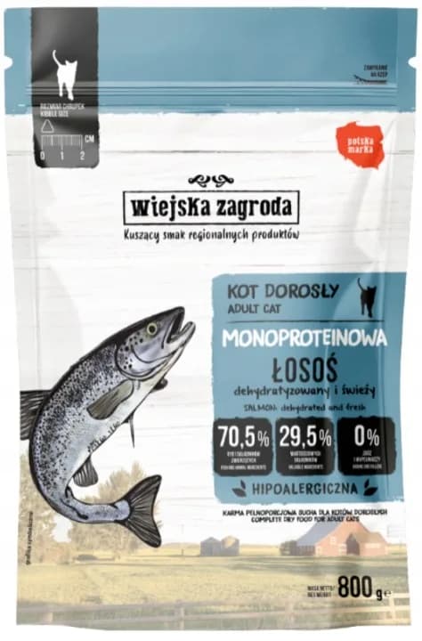 Wiejska Zagroda Karma sucha dla kota Monobiałkowa Łosoś