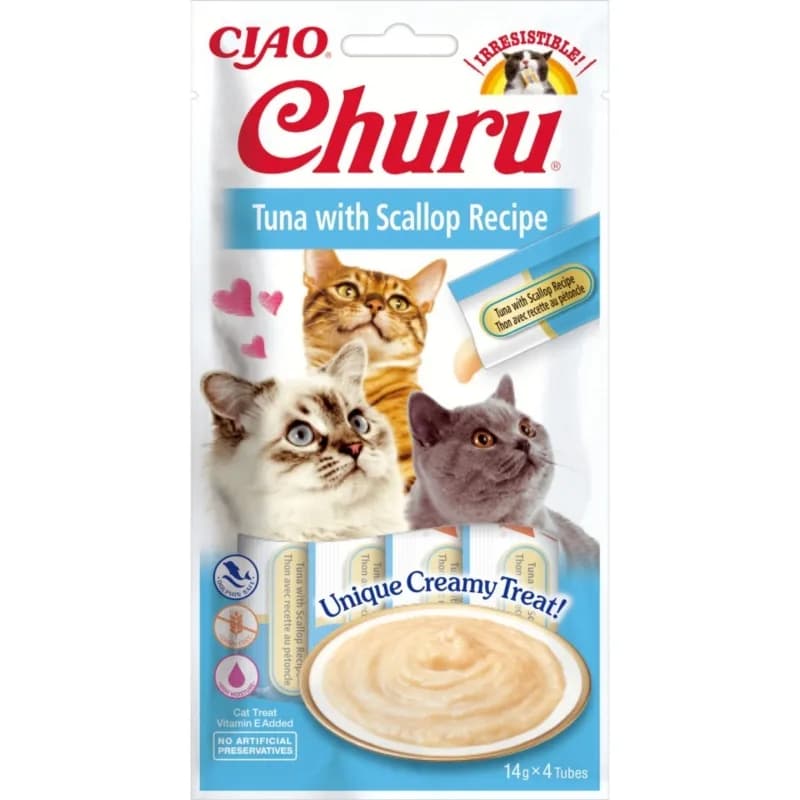 INABA Cat Churu przysmak dla kotów Tuna With Scallop 4 × 14 g